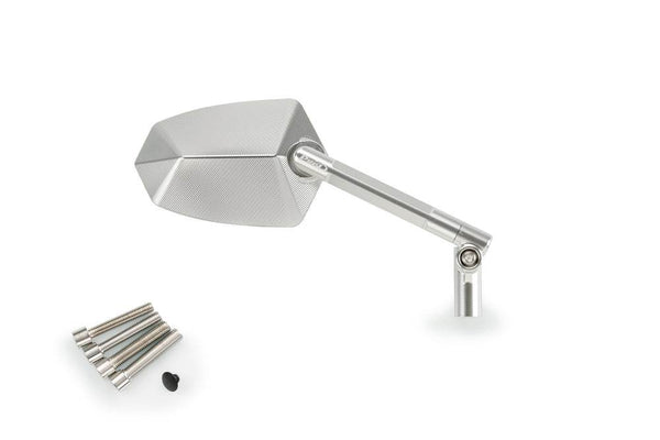 Puig GT.1 Black / Silver Handlebar Mirrors - Motorcycle Performance Store