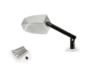 Puig GT.1 Black / Silver Handlebar Mirrors - Motorcycle Performance Store