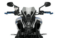 Puig GT.1 Black / Silver Handlebar Mirrors - Motorcycle Performance Store