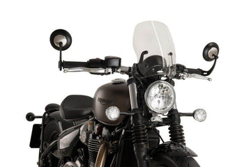 Puig New Generation Touring Screen - Triumph Bonneville Bobber 2017-20 - Motorcycle Performance Store