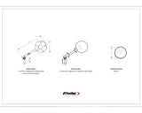 Puig Retro Black / Silver Handlebar Mirrors - Motorcycle Performance Store