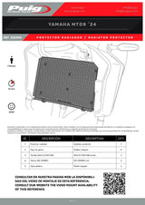 Puig aluminium radiator guard with black textured finish and hex mesh for Yamaha MT-09 radiator protection_1
