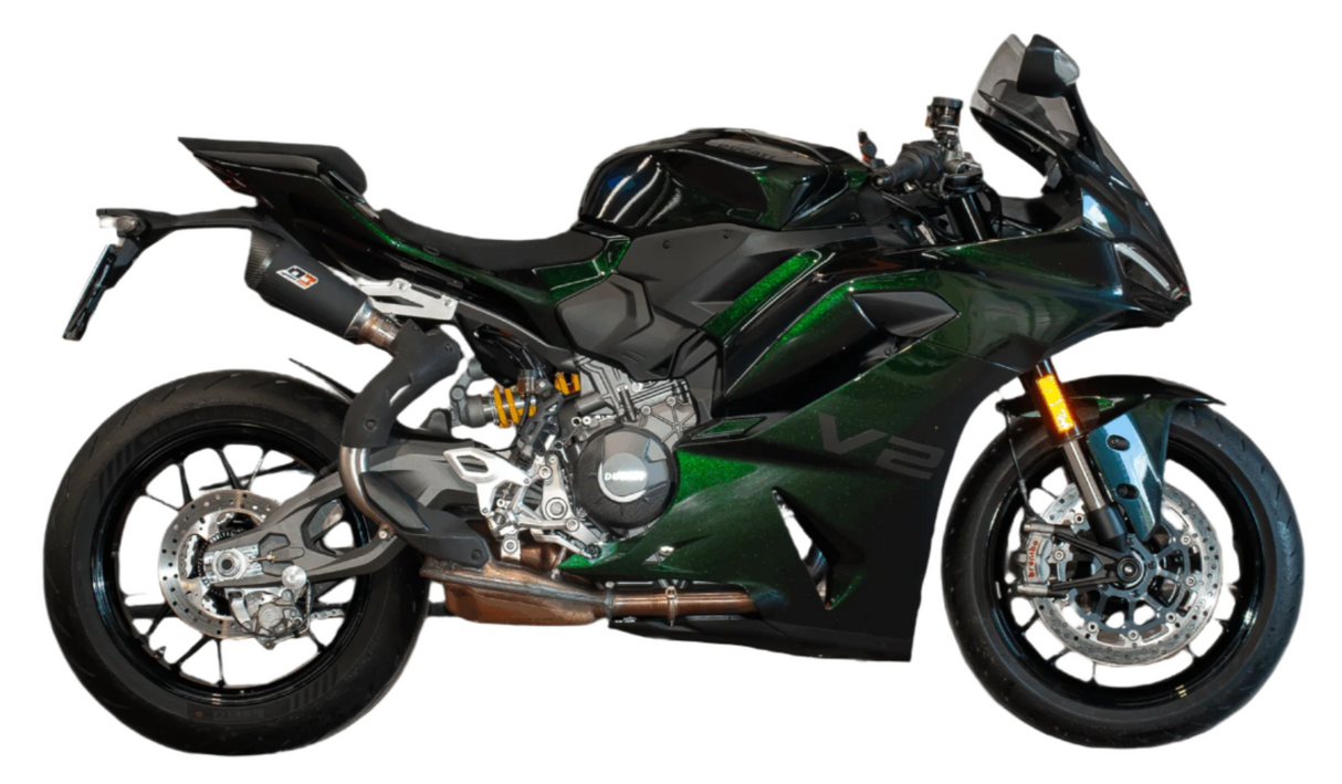 QD Dark Matter Twin Underseat Silencers Ducati Panigale V2 2025-26 - Slip on Silencer