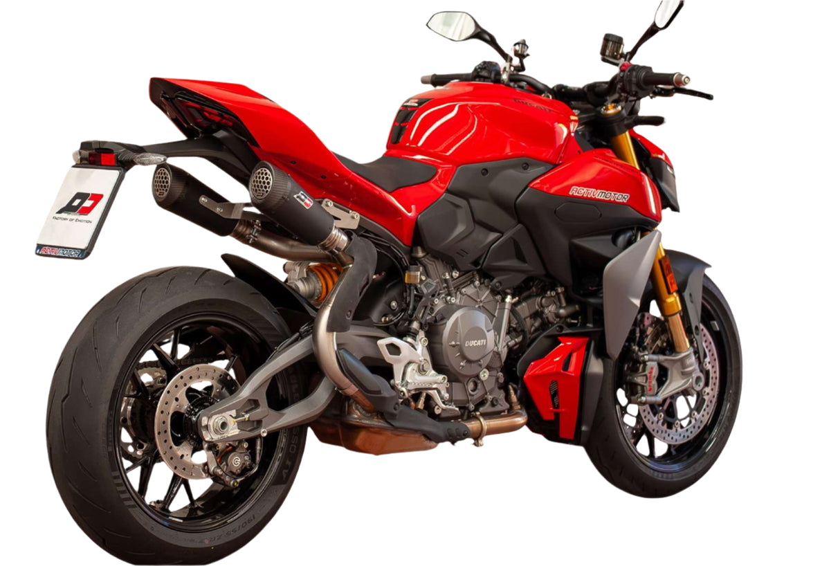 QD Dark Matter Twin Underseat Silencers Ducati Streetfighter V2 2025-26 - Slip on Silencer