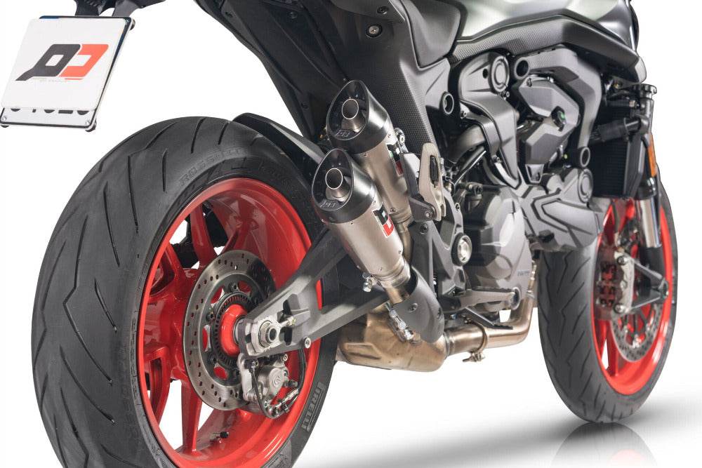 QD Twin Titanium Gunshot Silencer Ducati Monster 937 2021-24 - Motorcycle Performance Store