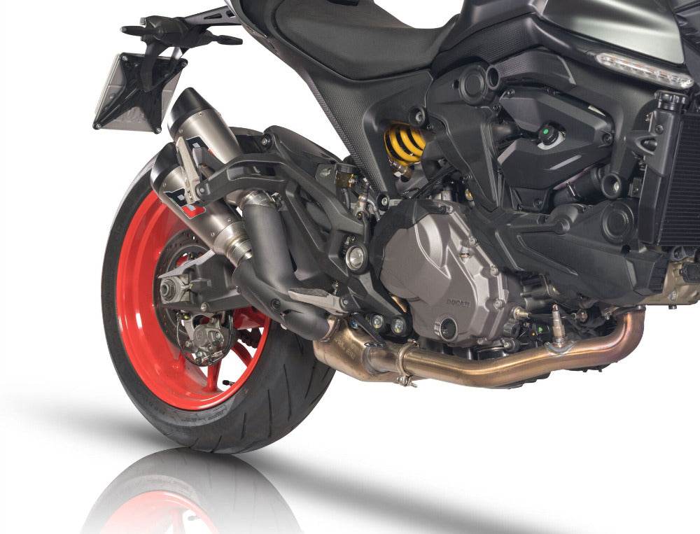 QD Twin Titanium Gunshot Silencer Ducati Monster 937 2021-24 - Motorcycle Performance Store