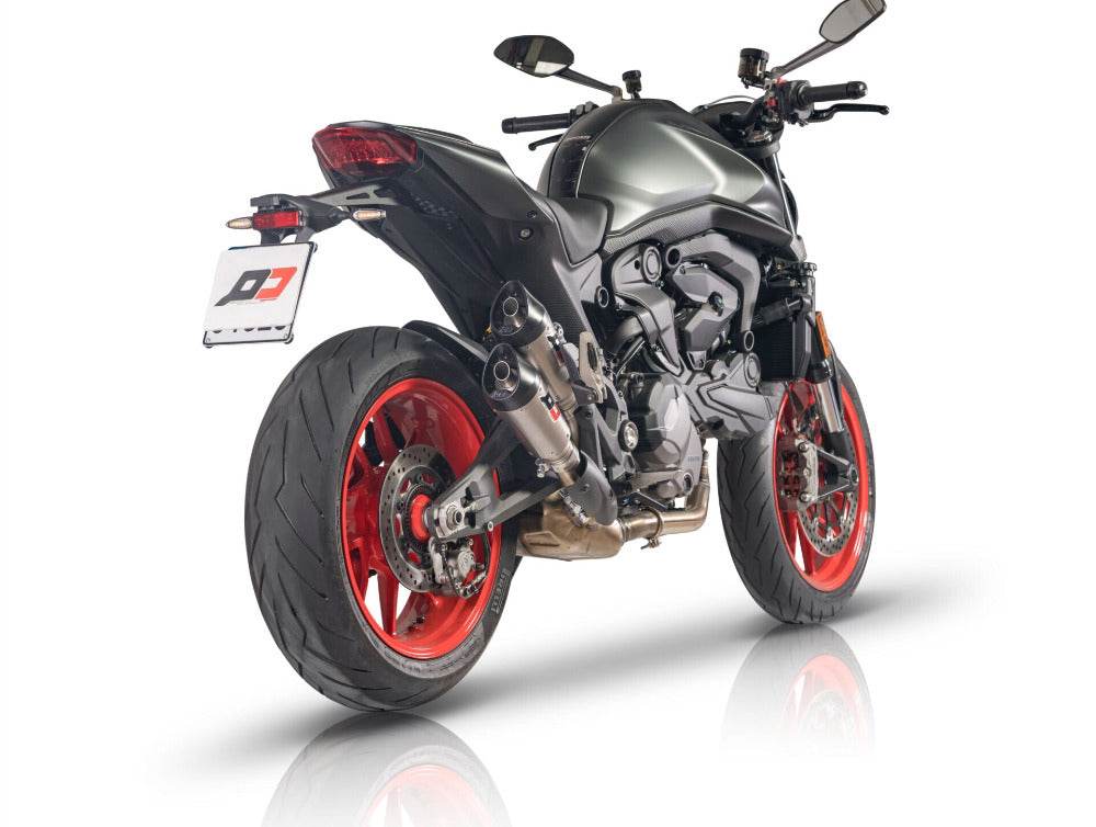 QD Twin Titanium Gunshot Silencer Ducati Monster 937 2021-24 - Motorcycle Performance Store