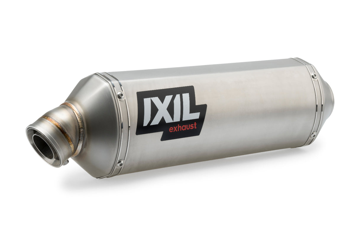 Ixil Rally Series stainless steel silencer fitted to Kawasaki KLE 500 SE 2026 hexoval exhaust