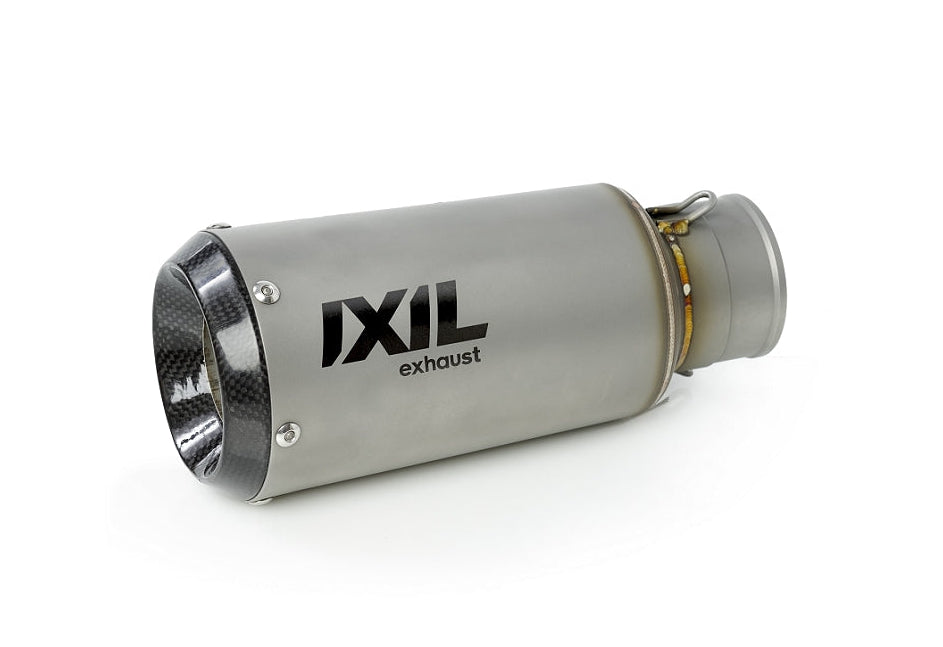 Ixil Race Xtrem stainless steel slip-on exhaust with carbon fibre end cap fitted to CF Moto 800MT 2025–2026_2