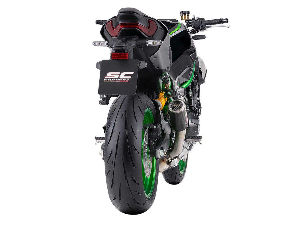 SC Project CR-T Carbon Fibre Stoneguard Grid Silencer Kawasaki Z900 2025-26 - Slip on Silencer