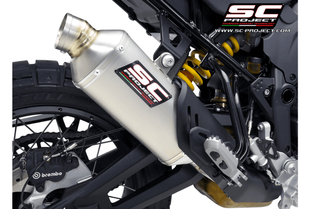 SC Project Rally Raid Titanium Silencer Ducati Desert-X 2022-25 - Motorcycle Performance Store