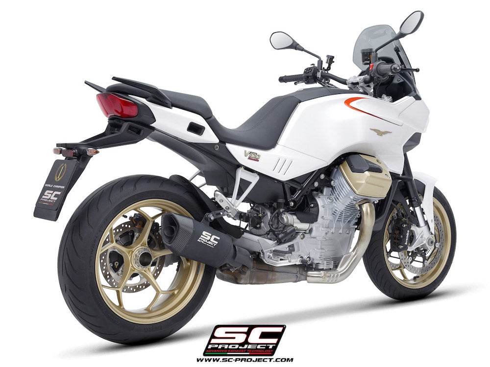 SC Project SC1-R Black Titanium Silencer Moto Guzzi V100 Mandello 2023-24 - Motorcycle Performance Store