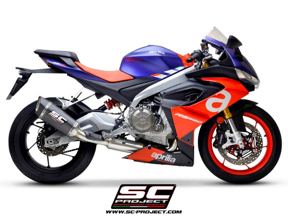 SC Project SC1-R Carbon Exhaust System APRILIA RS660 2020-24 - Motorcycle Performance Store