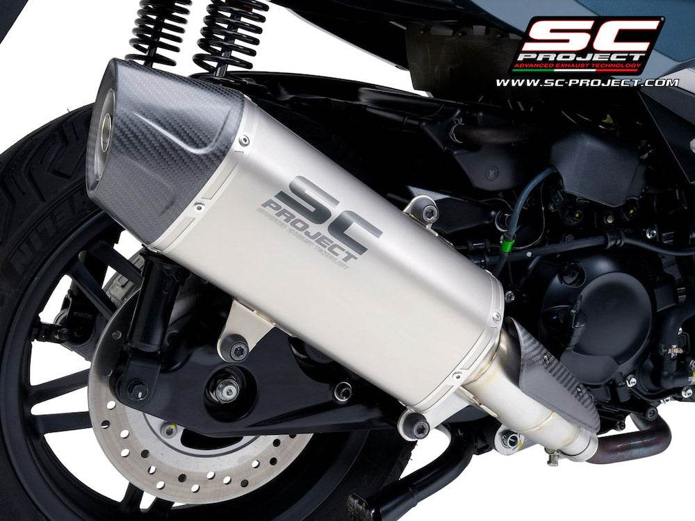 SC Project X-Plorer II GT Titanium Silencer Honda Forza 350 2021-24 - Motorcycle Performance Store