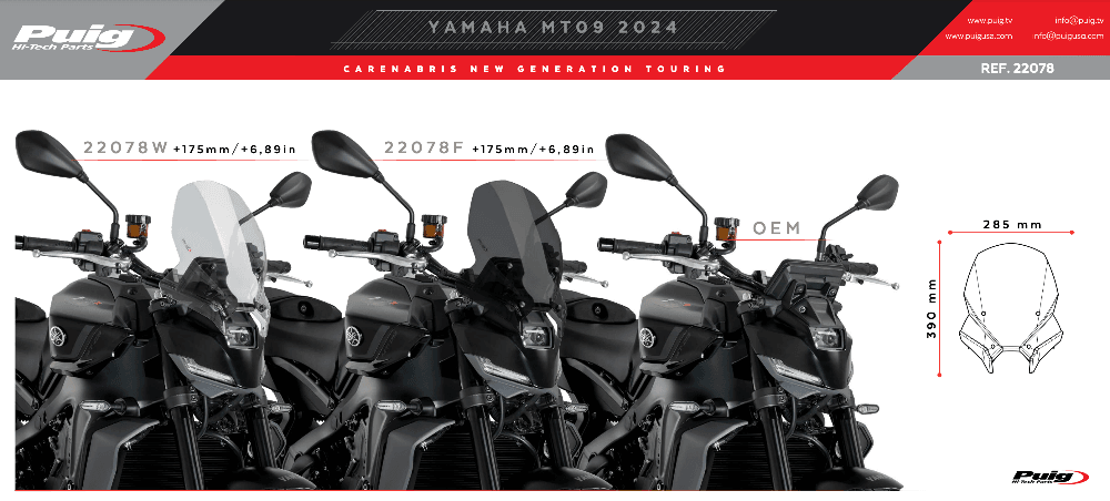 Puig New Generation Touring Screen | Yamaha MT-09 / SP