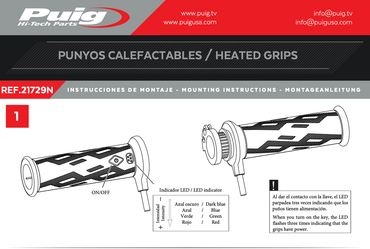 Puig Universal Heated Grips - Motorcycle Performance Store