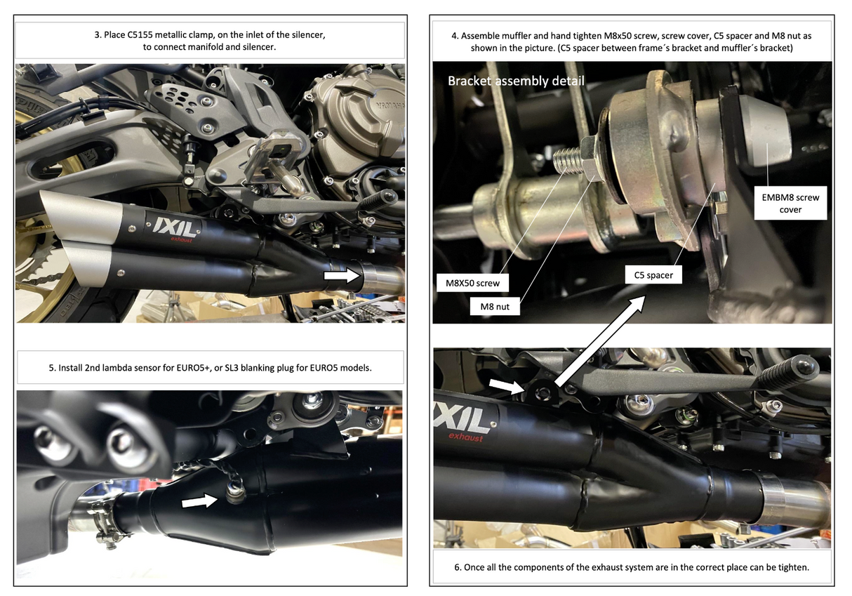IXIL L3X black Hyperlow full exhaust Yamaha Tracer 7 GT 2021-2026 dual exit Euro 5 stainless steel system_5