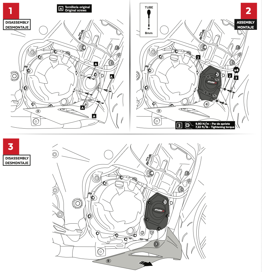 Puig Engine Protective Covers | Kawasaki Z1000 (SE) 2014-20 image 6