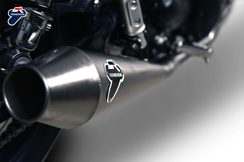 Termignoni  Conical Slip on Silencers - Triumph Thruxton 1200 R / RS 2016-21 - Motorcycle Performance Store 