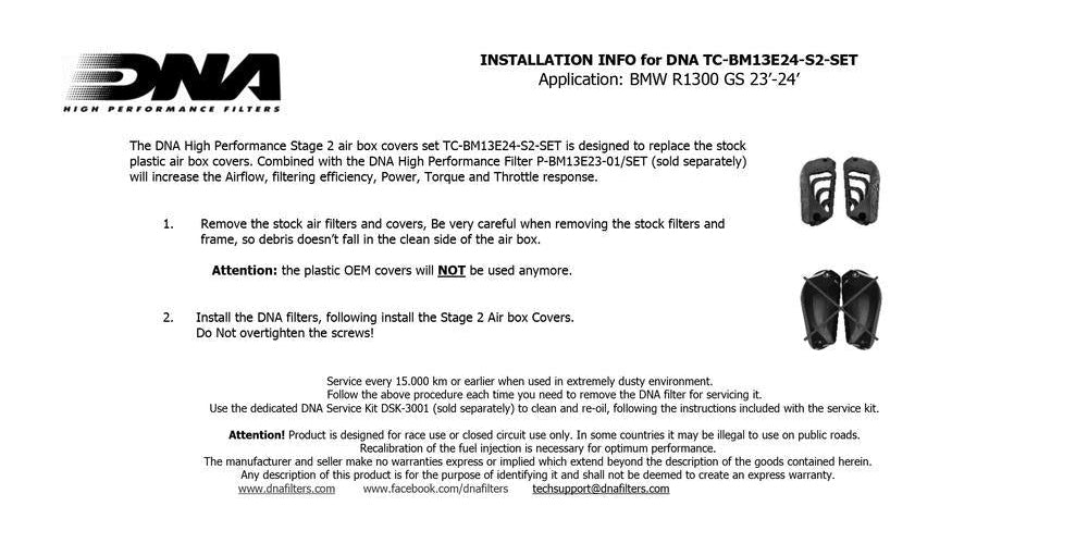 DNA Performance Luftfilter Set BMW R1300GS (Adventure) 2023-26 image 3