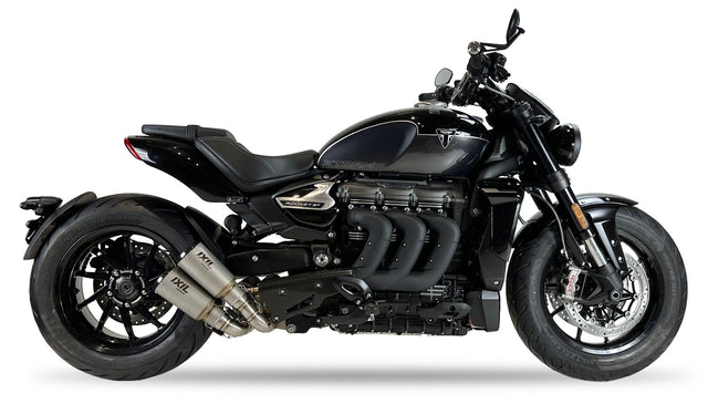 IXIL Race Xtrem carbon decat exhaust Triumph Rocket 3 R GT 2025-2026 dual stainless steel silencers