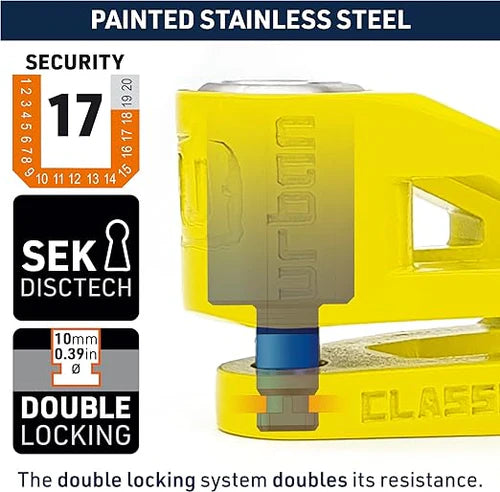 Urban Security UR210Y Motorcycle Disc Lock + Cable