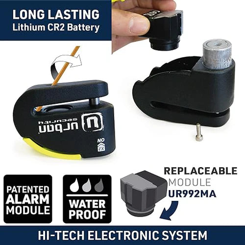 Urban Security 999 Motorcycle Disc Lock with Alarm