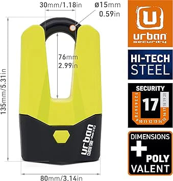 Urban Security U9DY Motorcycle Disc Lock + Cable