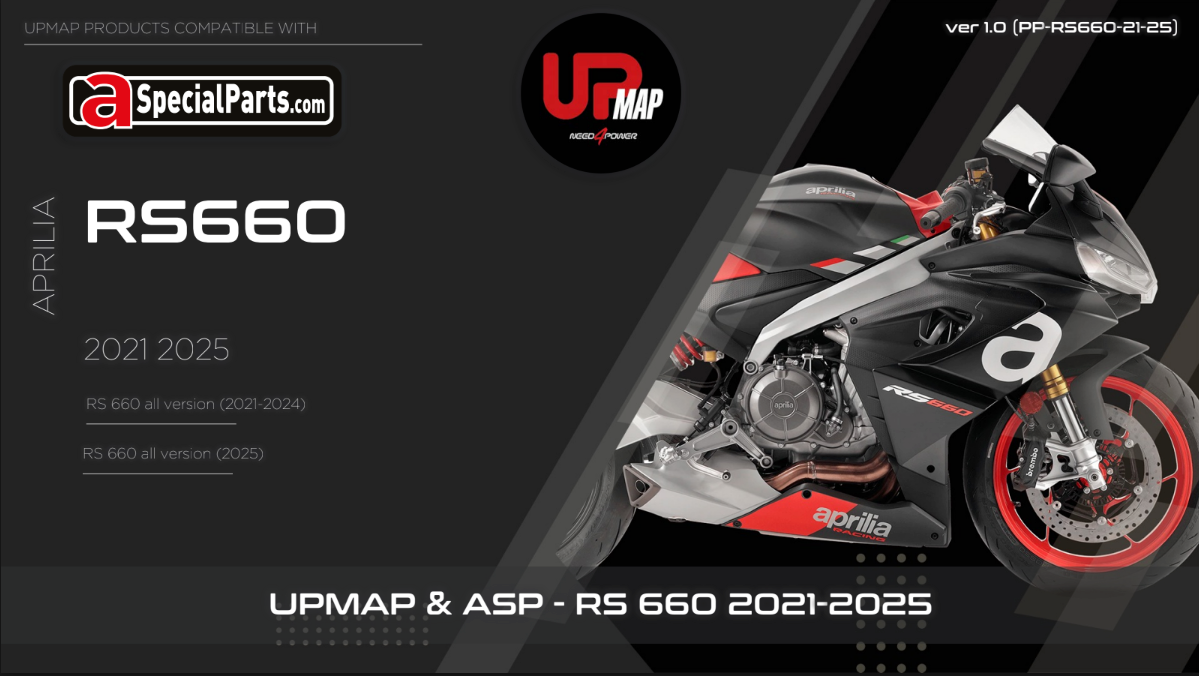 UpMap T800+ for the Aprilia RS660 (2021-26). Available at Motorcycle Performance Store.