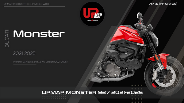 UpMap T800+ for the Ducati Monster 937 (2021-25). Available at Motorcycle Performance Store.