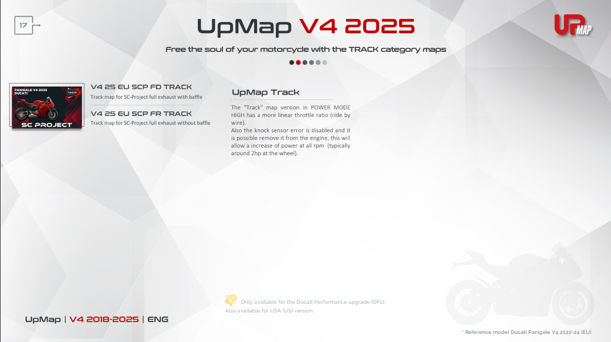 UpMap T800+ for the Ducati Panigale V4 (2018-25). Available at Motorcycle Performance Store.
