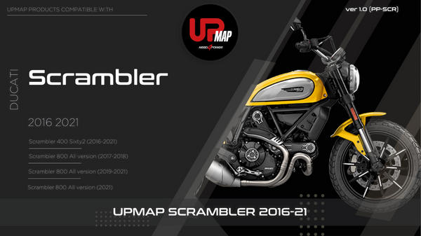 UpMap T800+ for the Ducati Scrambler 800 (2017-25). Available at Motorcycle Performance Store.
