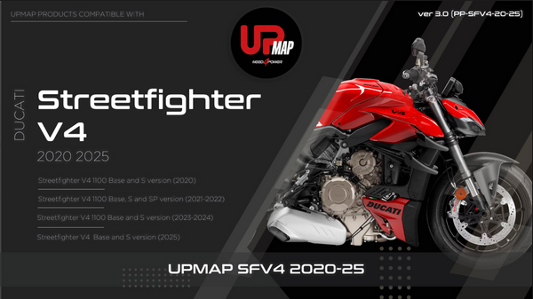 UpMap T800+ for the Ducati Streetfighter V4 (2020-26). Available at Motorcycle Performance Store.