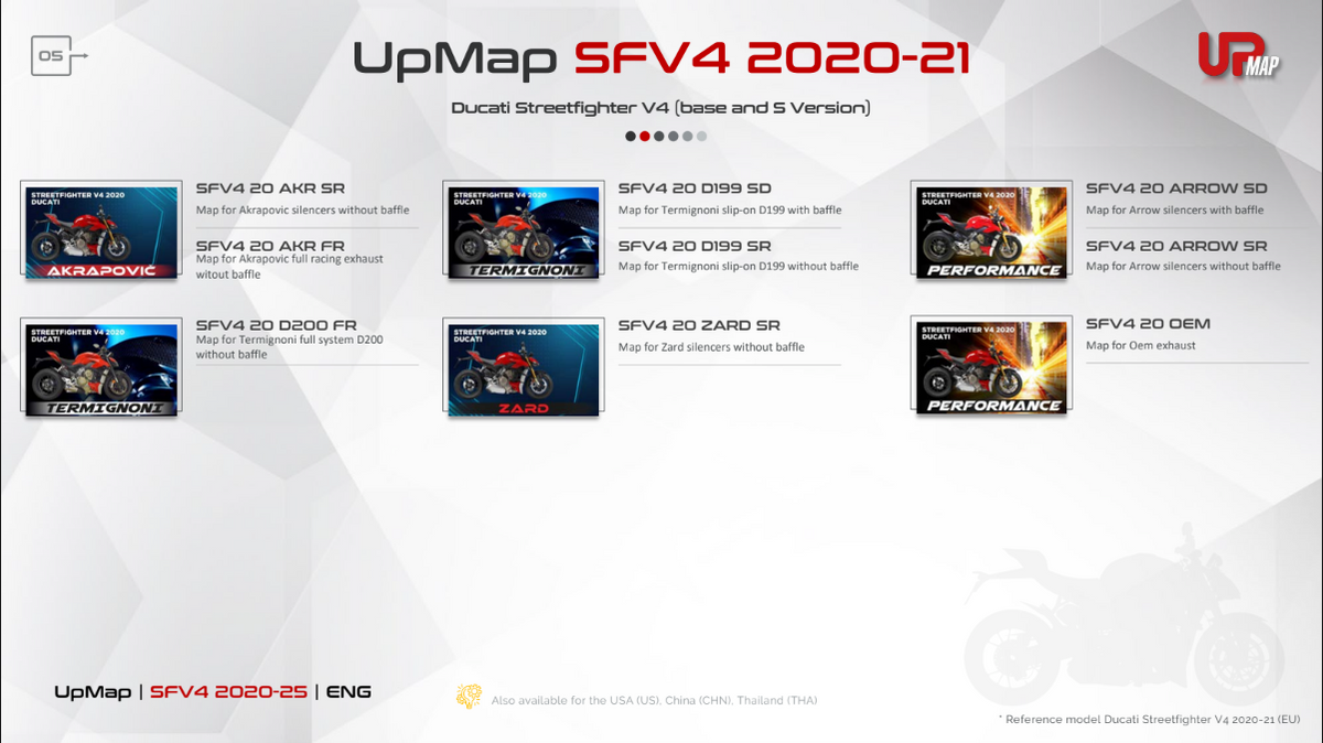 UpMap T800+ for the Ducati Streetfighter V4 (2020-26). Available at Motorcycle Performance Store.