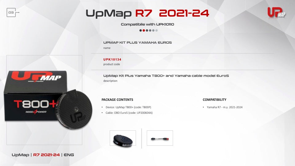 T800+ UpMap Inc Cable Yamaha YZF-R7 2021-24