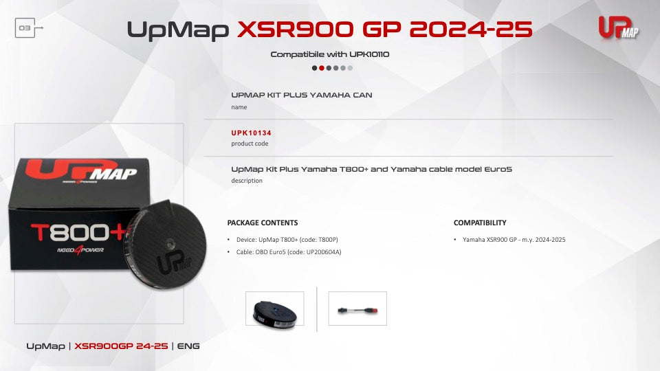T800+ UpMap Inc Cable Yamaha XSR 900 GP 2024-25