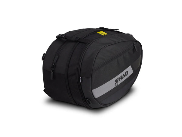 SHAD SL58 expandable motorcycle saddle bags 58 litre soft panniers with waterproof covers and reflective panels