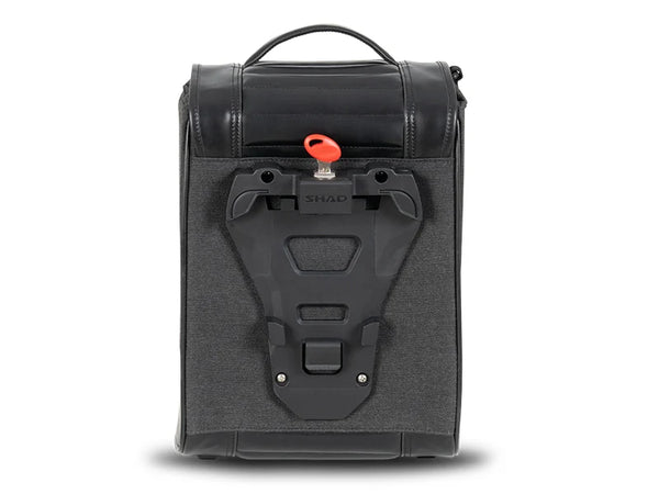 SHAD SR38 black cafe racer pannier 10 litre motorcycle side bag with lock system and rain cover_1