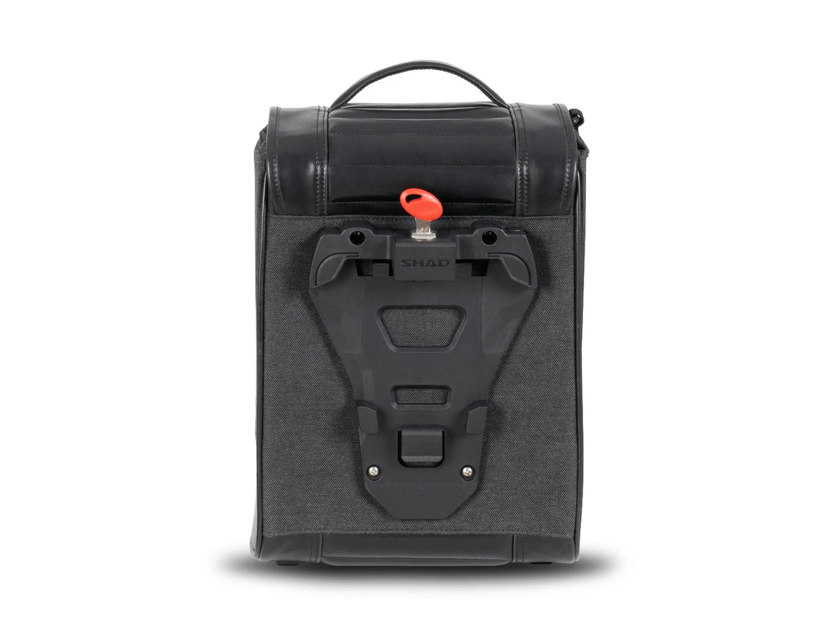 SHAD SR38 black cafe racer pannier 10 litre motorcycle side bag with lock system and rain cover_3