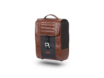 SHAD SR38 cafe racer style pannier 10 litre leather look motorcycle side bag with lock system and rain cover_1