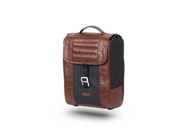 SHAD SR38 cafe racer style pannier 10 litre leather look motorcycle side bag with lock system and rain cover_1