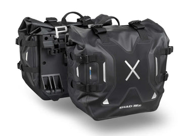 SHAD TR30 waterproof panniers 30 litre motorcycle soft luggage with quick release lock system and reinforced base