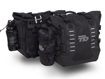 SHAD TR40 soft adventure panniers waterproof expandable motorcycle luggage with roll top closure and 4P mounting system