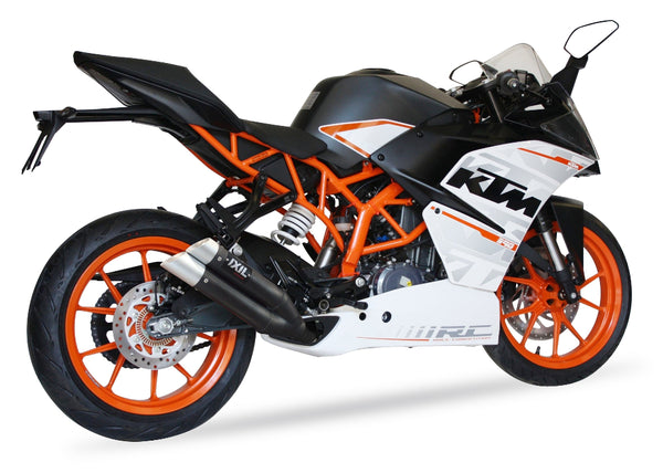 IXIL Hyperlow XL Schwarzer Dual-Ausgang-Endschalldämpfer KTM RC 390 2015-16