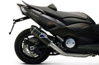 Termignoni Relevance carbon fibre full exhaust system fitted to Yamaha T-Max 530 2012-2016