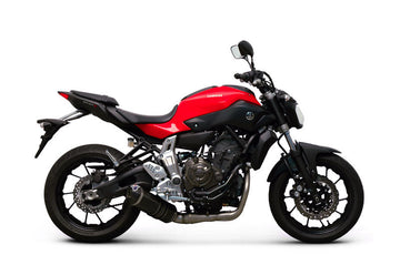 Termignoni Relevance Carbon Full 2-1 Exhaust System for Yamaha XSR700 2016-20 with carbon fibre silencer, stainless steel pipework and removable dB killer