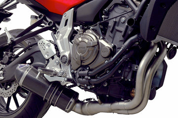 Termignoni Relevance Carbon Full 2-1 Exhaust System for Yamaha XSR700 2016-20 with carbon fibre silencer, stainless steel pipework and removable dB killer_1