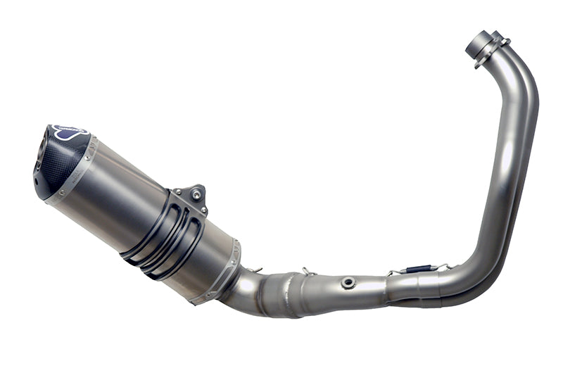 Termignoni Relevance Titanium Full 2-1 Exhaust System for Yamaha MT-07 2014-20 with stainless steel collectors, carbon fibre end cap and removable dB killer_2