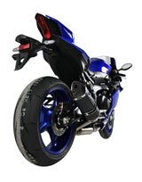 Termignoni black titanium homologated exhaust system fitted to Yamaha YZF-R9 2025–2026 with carbon fibre end cap_3