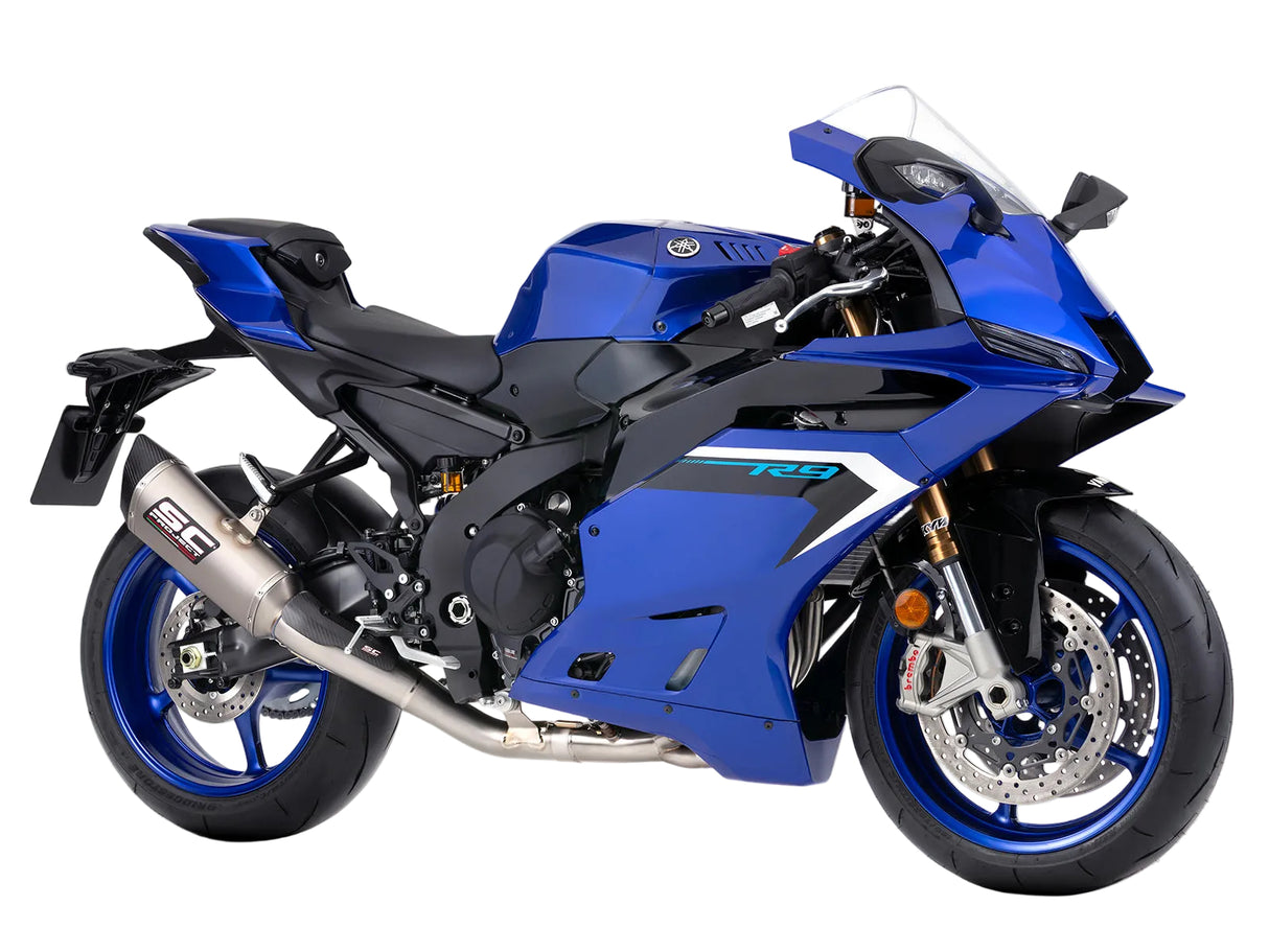 SC Project SC1-R titanium full exhaust system for Yamaha YZF-R9 2025-2026 with stainless headers titanium link pipe and carbon heat shield_4